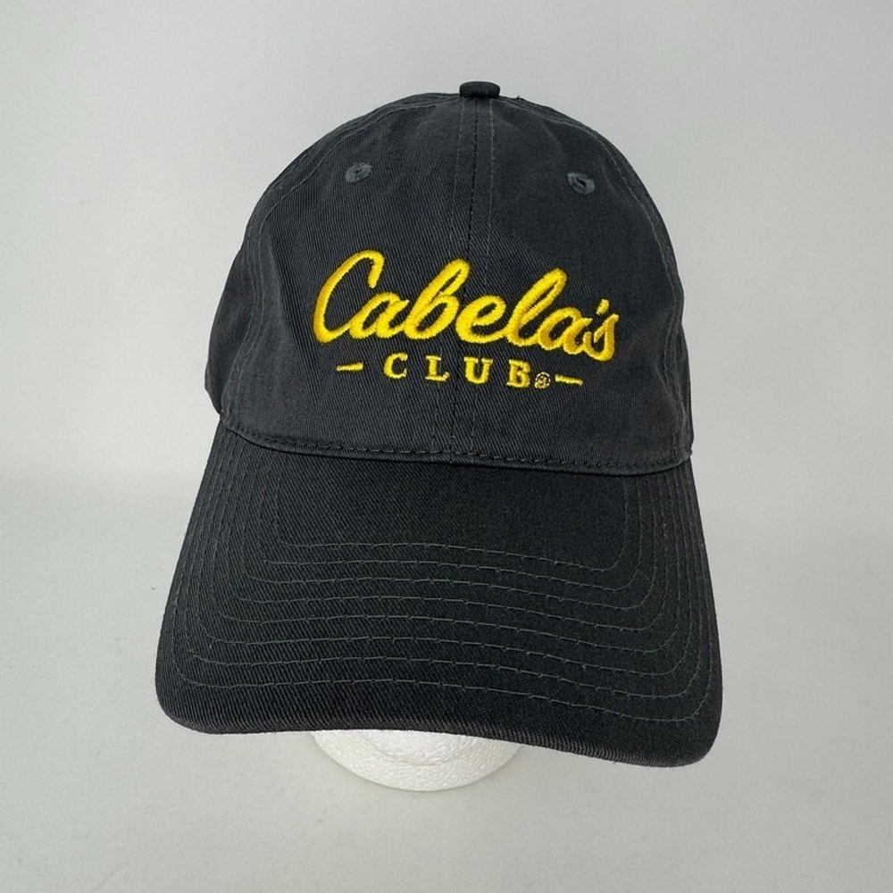 Cabela's Club Hat Strapback Adjustable Gray Outdoors Hiking Camping Hunting Dad‎